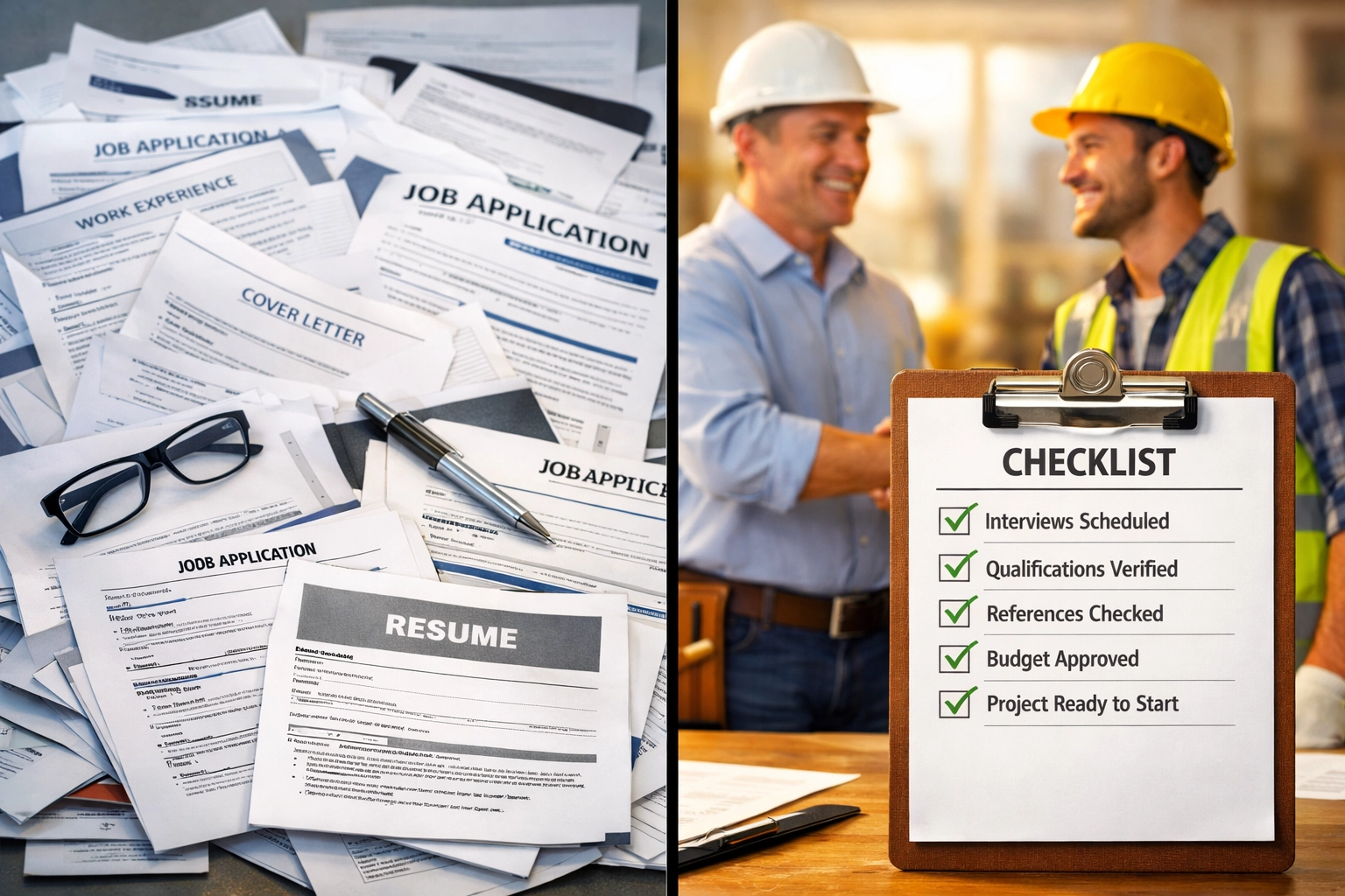 Chaotic hiring process versus organized contractor recruiting system