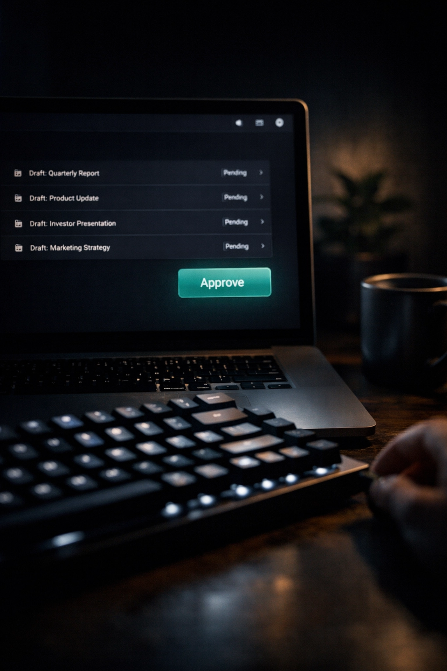 Human-in-the-loop dashboard showing a founder approving personalized emails from an AI SDR.