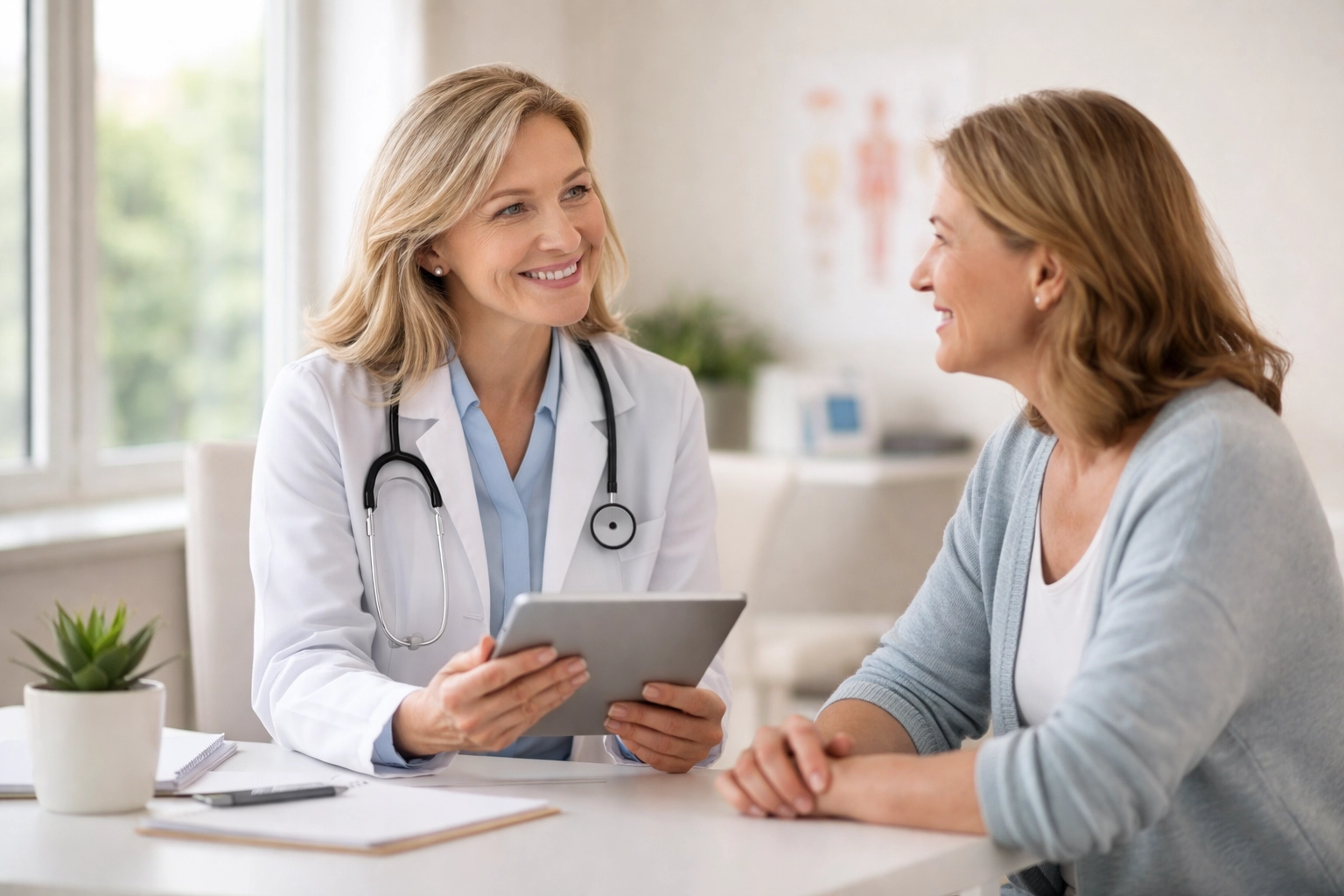 Medical consultation in a modern clinic, showcasing physician-supervised weight loss programs in Las Vegas