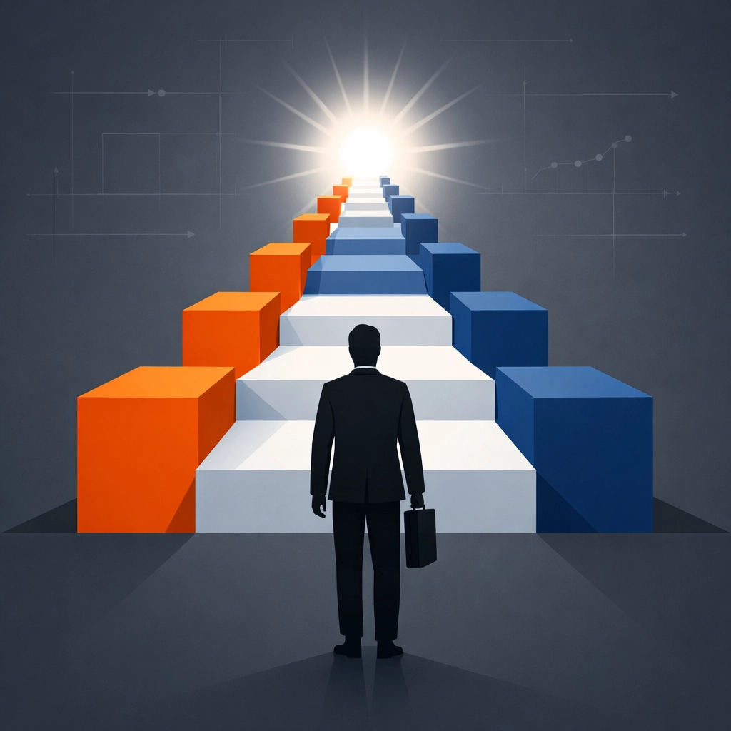 Strategic path toward a clear business goal for custom web application ROI and planning.