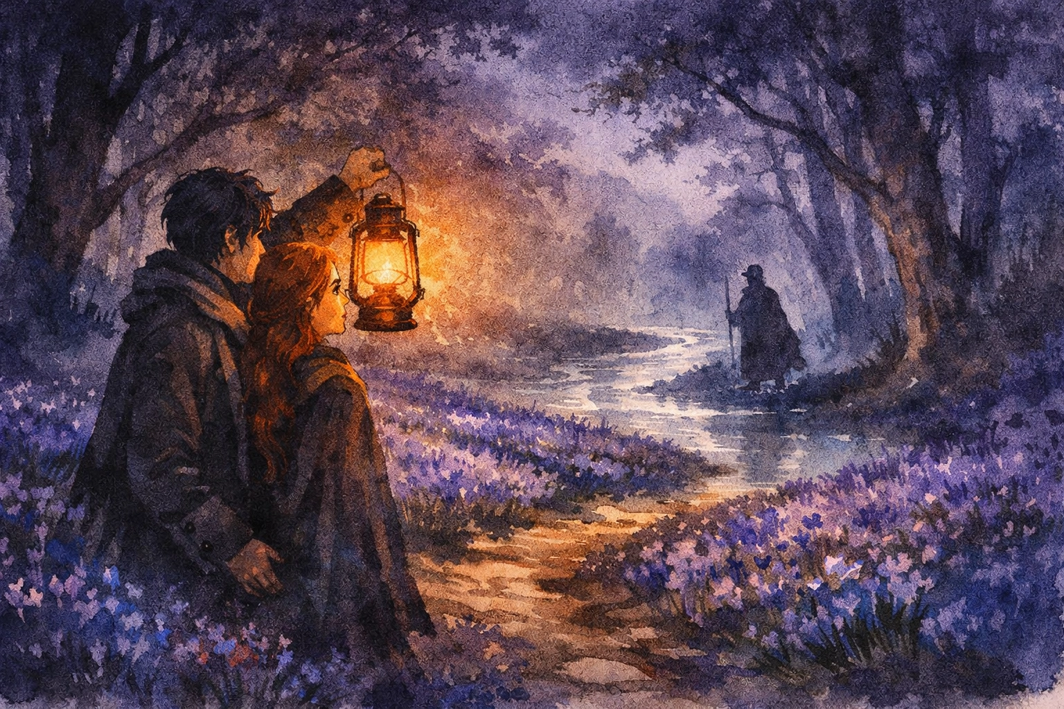 Children holding a glowing lantern in a forest, representing kids being light-bearers in the world.