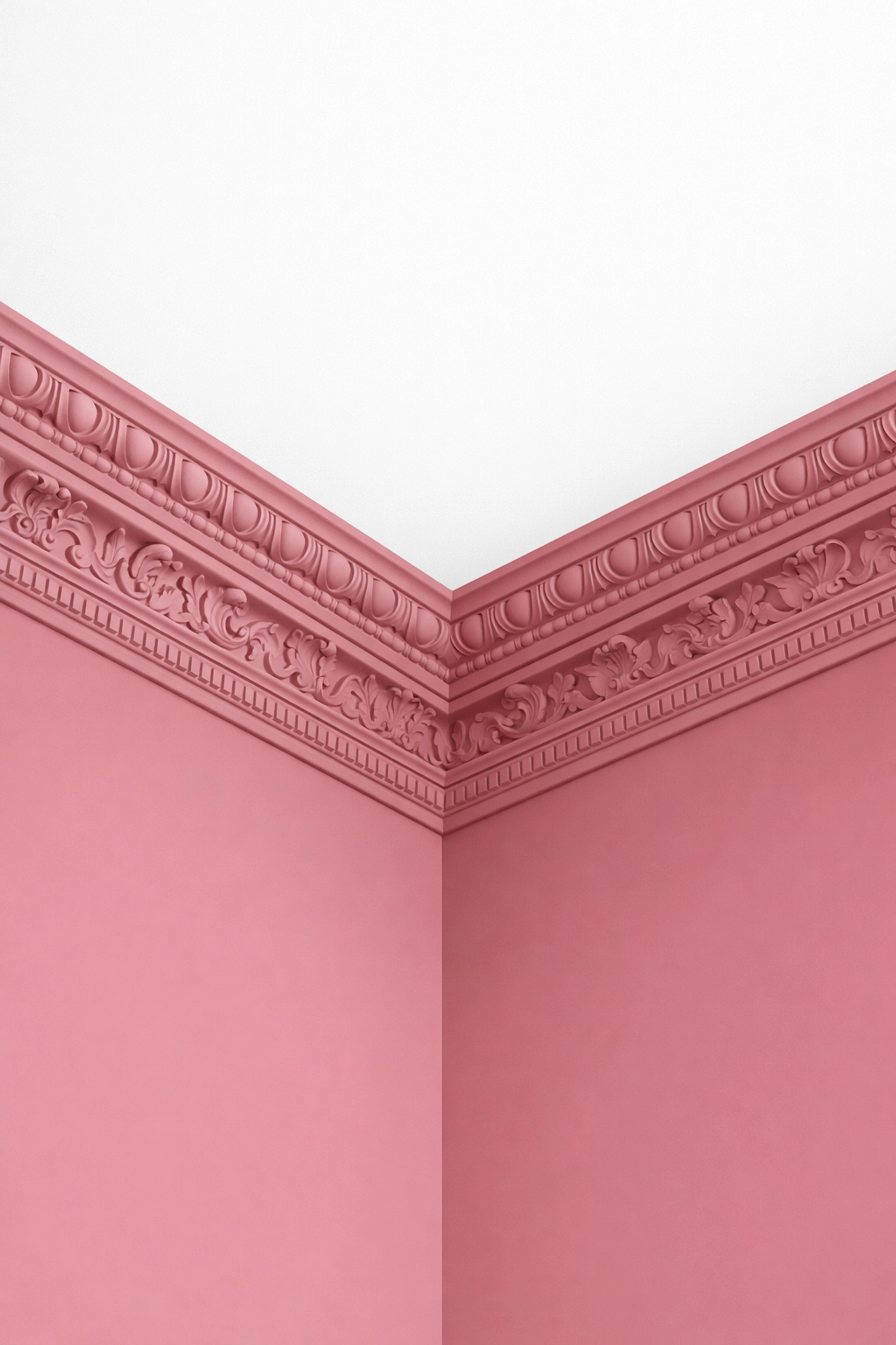 Decorative plaster coving painted the same colour as the wall to add height to a Cheltenham room.
