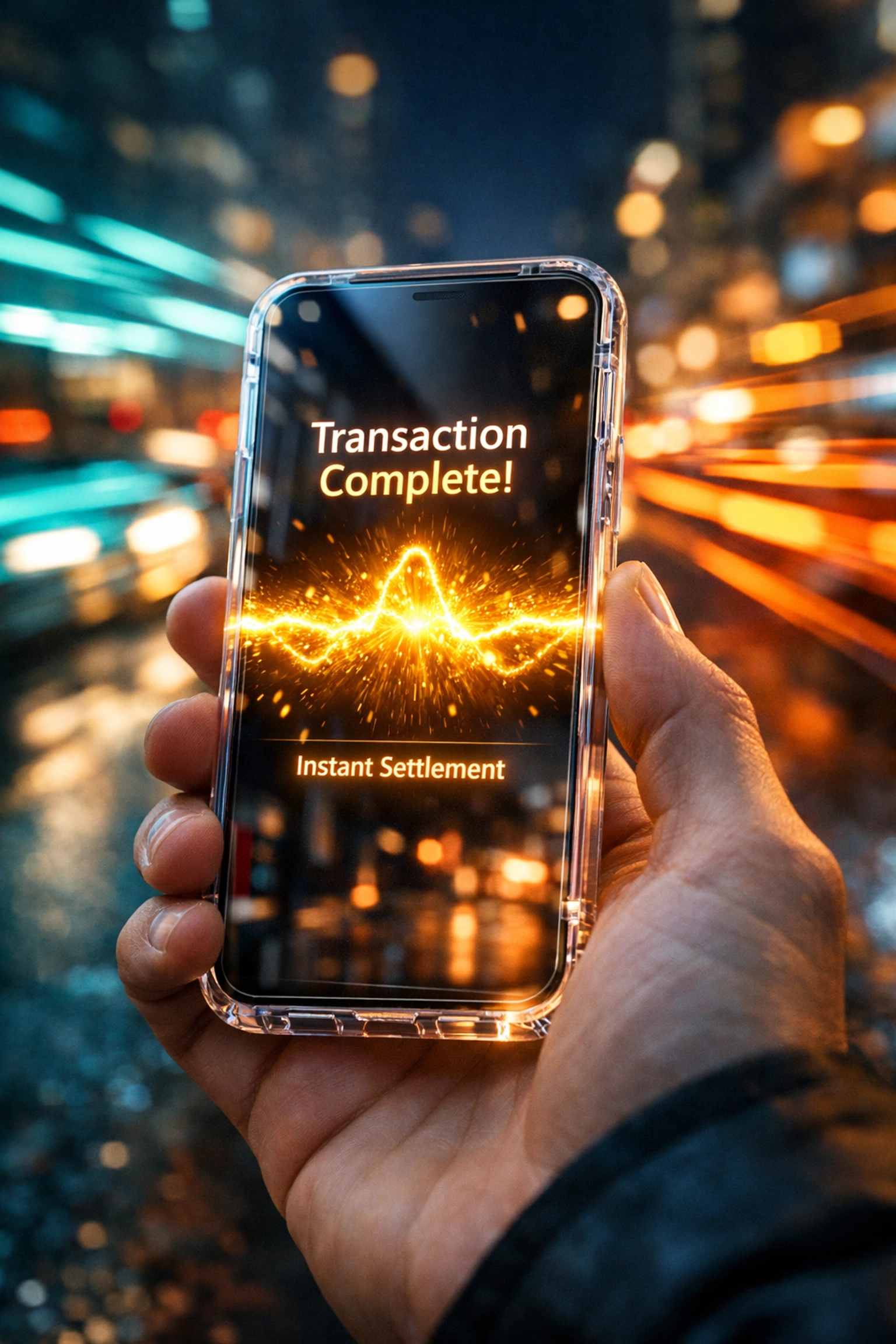 High-speed Web3 global payments on a mobile device showing instant settlement and real-time transaction completion.