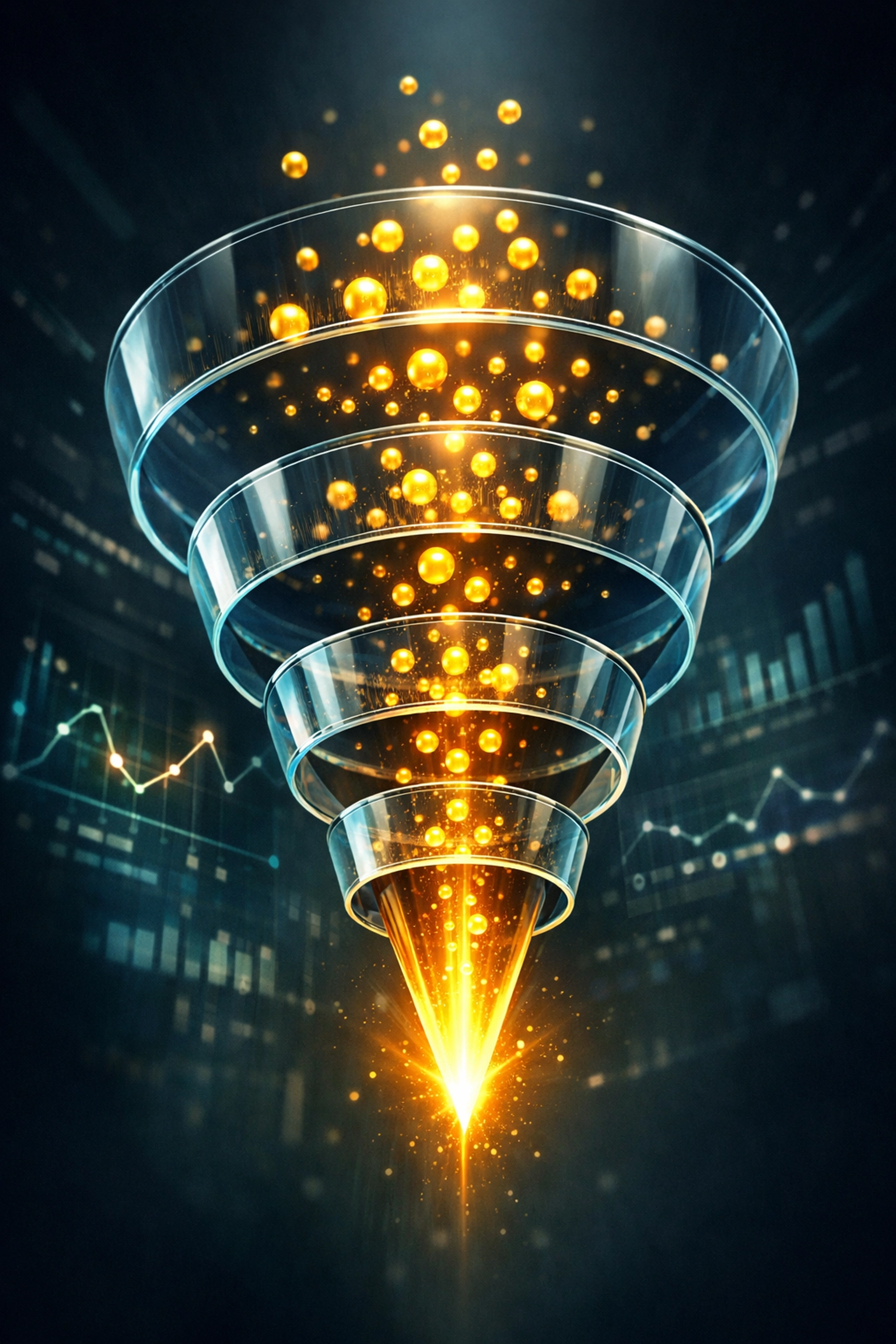 AI-powered lead nurturing funnel illustrating lead scoring and conversion for small business growth, Simon Leung.