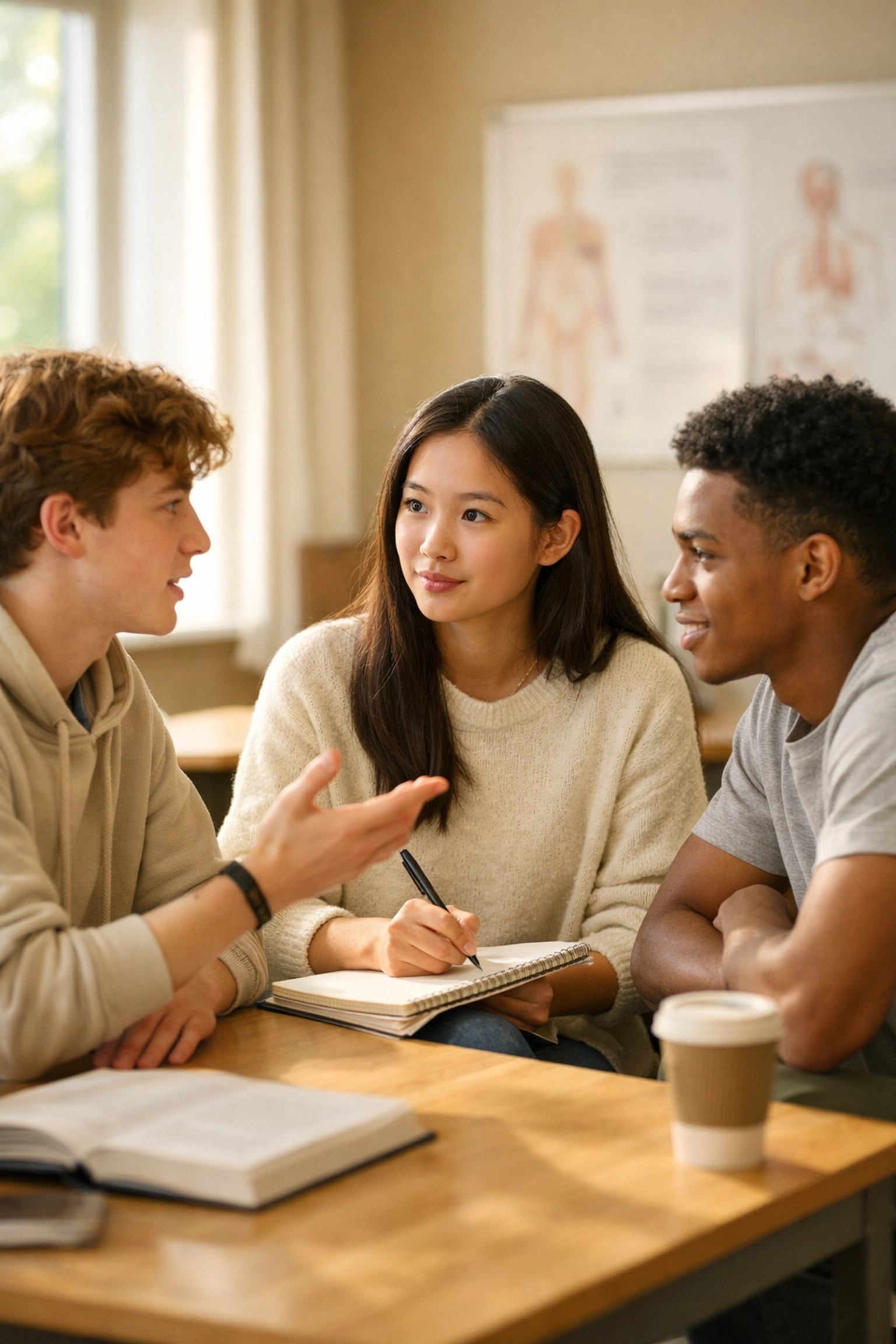 Students practicing medical school MMI interview preparation through group ethical discussion