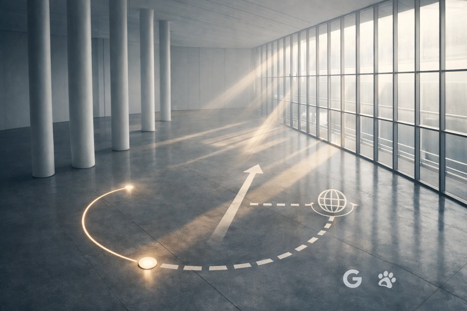 Modern space representing search intent and information discovery in global B2B marketing and China marketing.