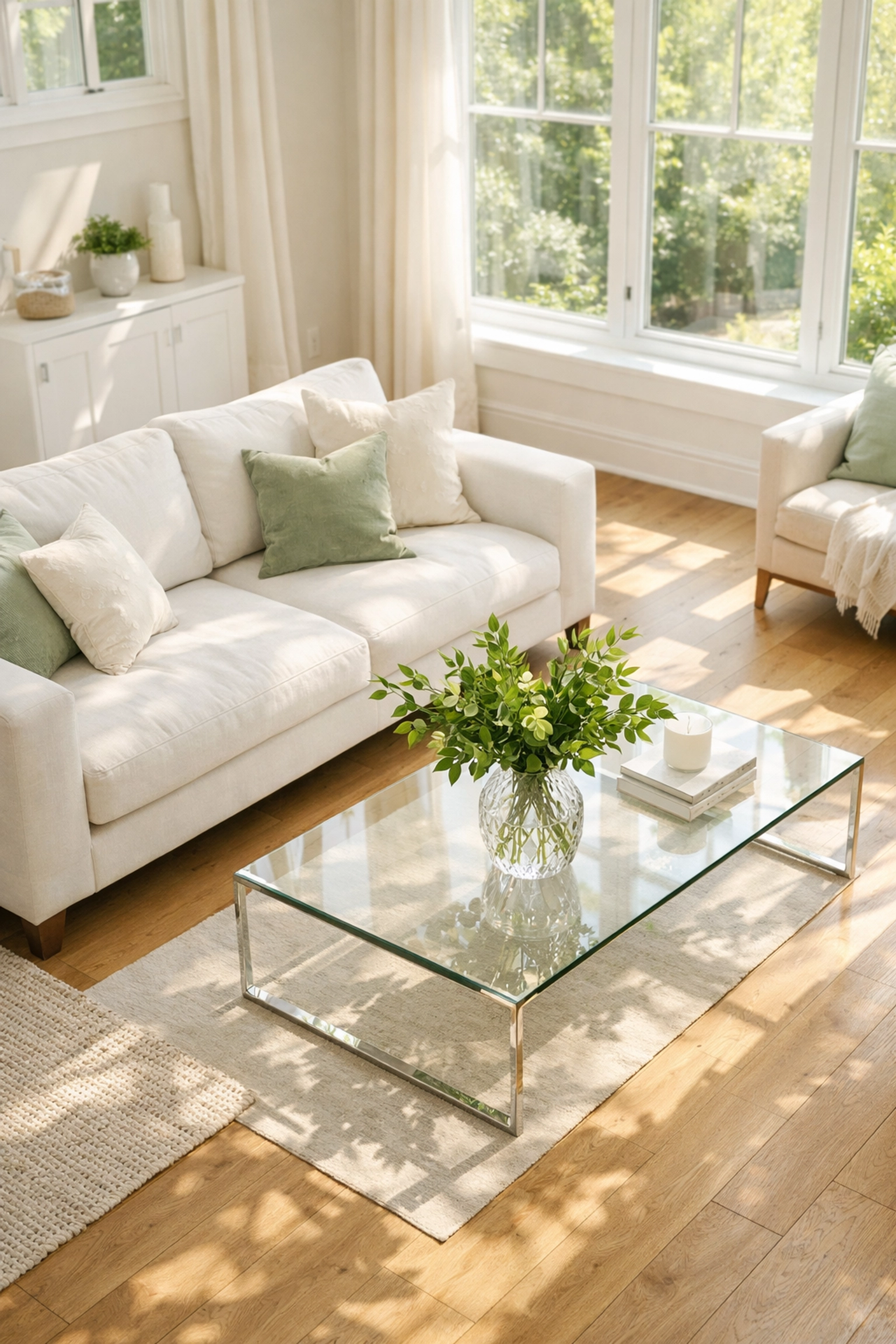 Sun-drenched luxury living room in Wayland representing a dust-free, healthy breathing space.