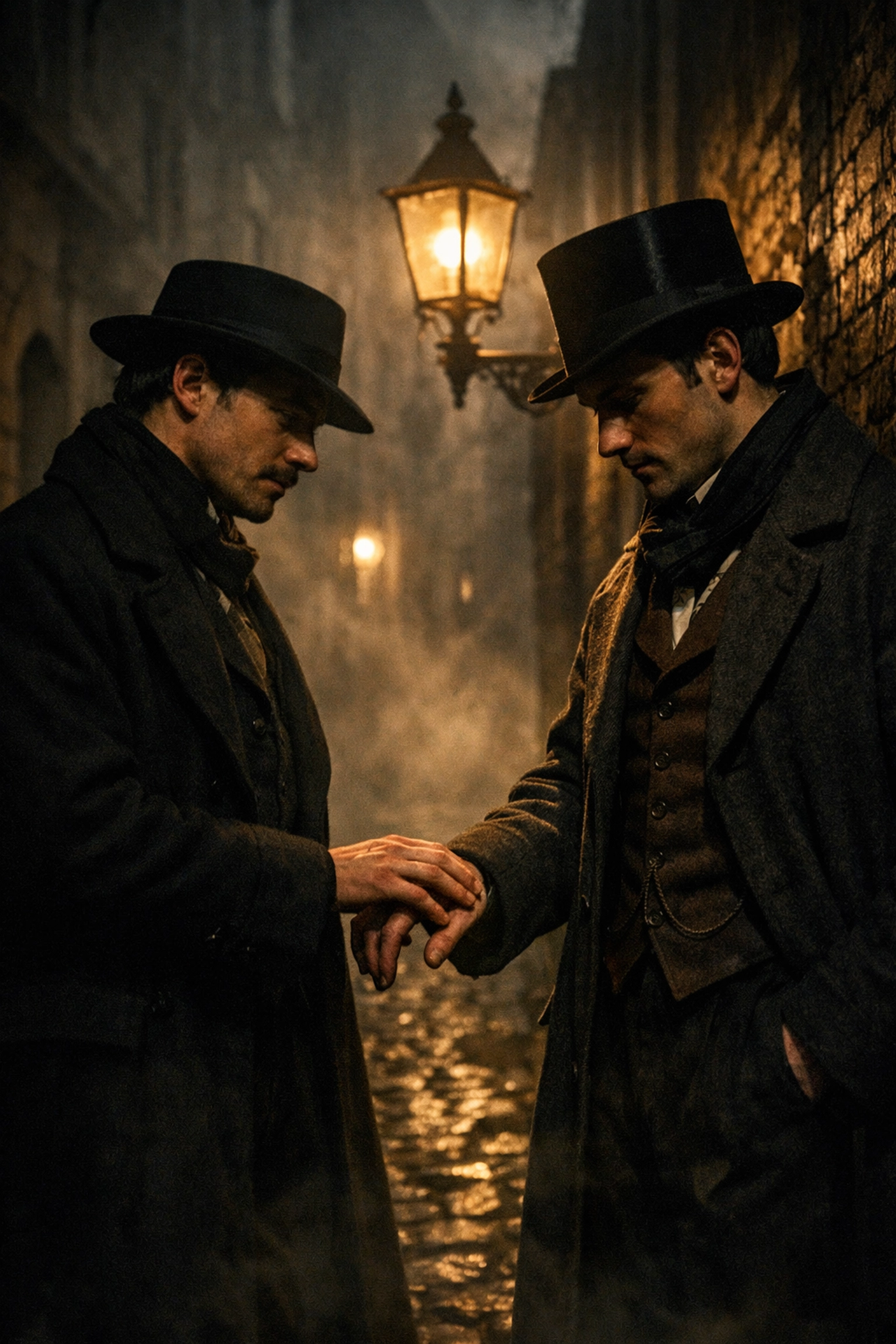 Two men in 1871-era German attire share a hidden moment during the early days of Paragraph 175.