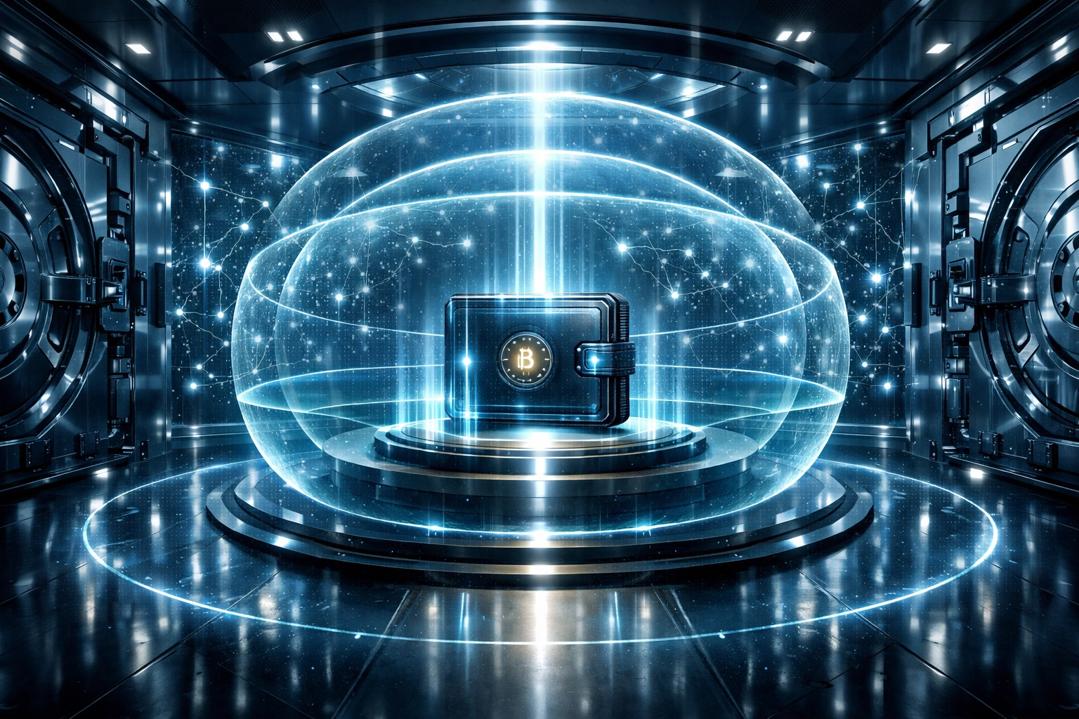 Self-custody crypto wallet with decentralized security layers and biometric protection