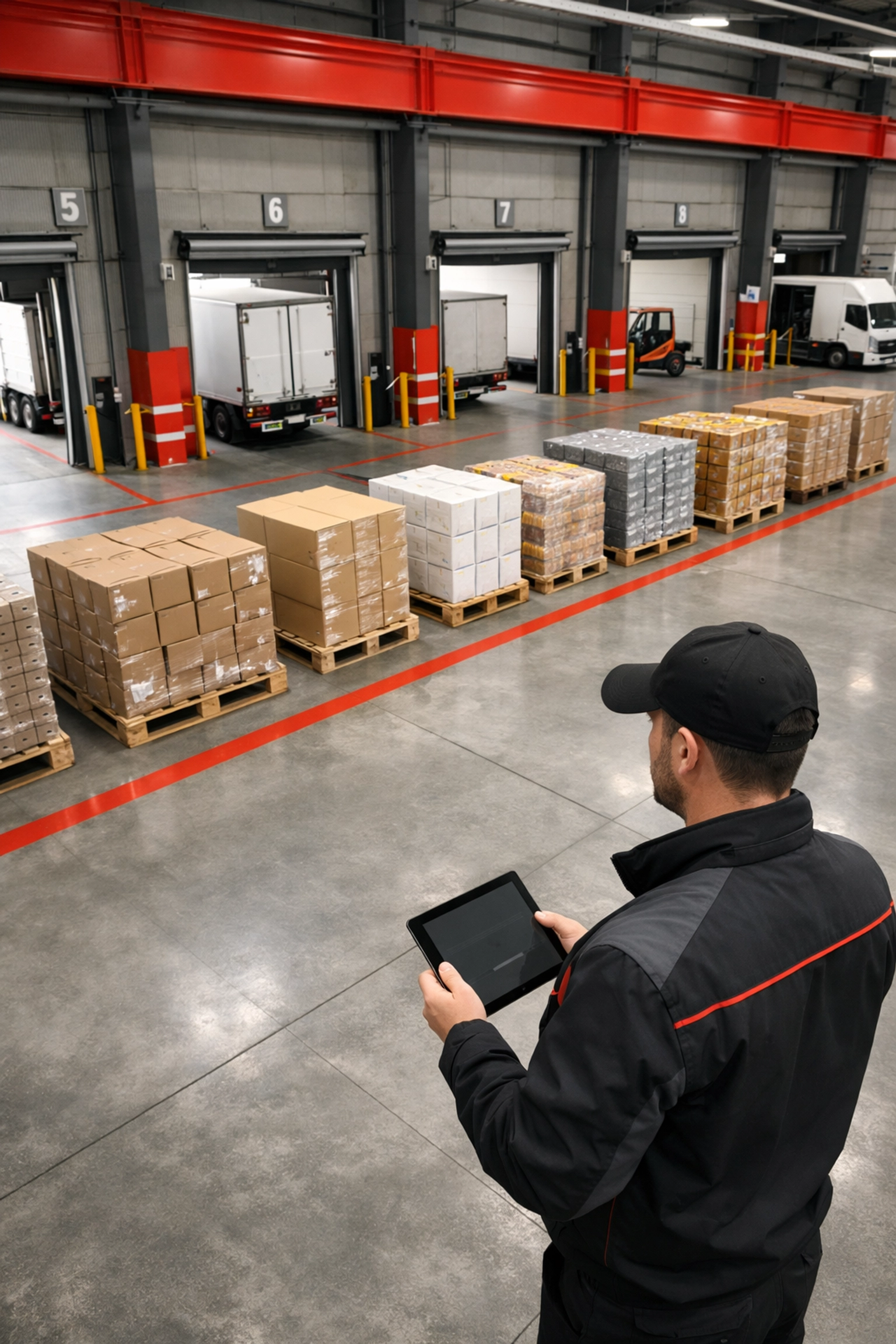 Professional operative managing orders in a modern Hertford logistics and fulfilment warehouse.