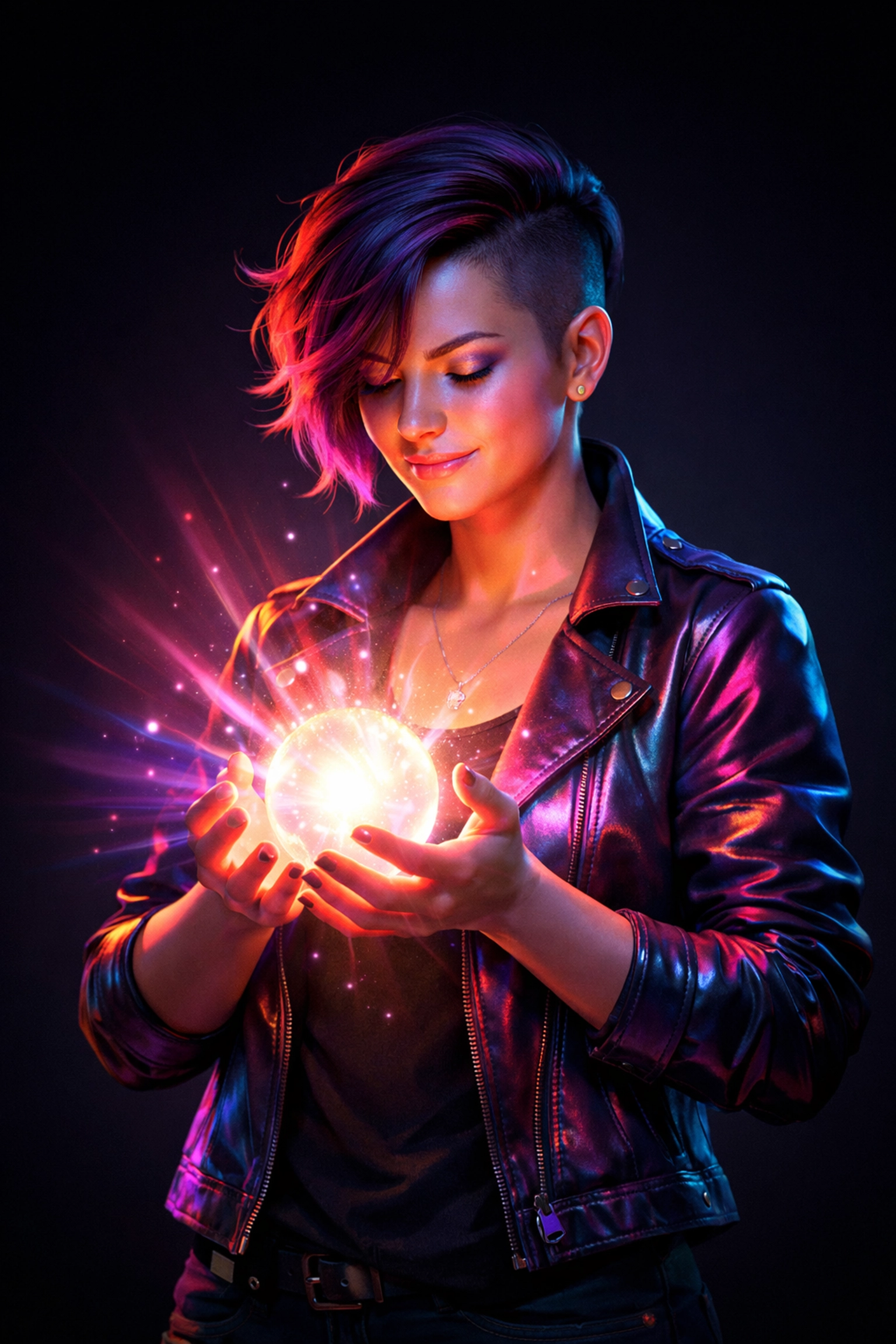 An empowering image of a woman holding a bright light, representing the resilience and brilliance of LGBTQ+ poets.