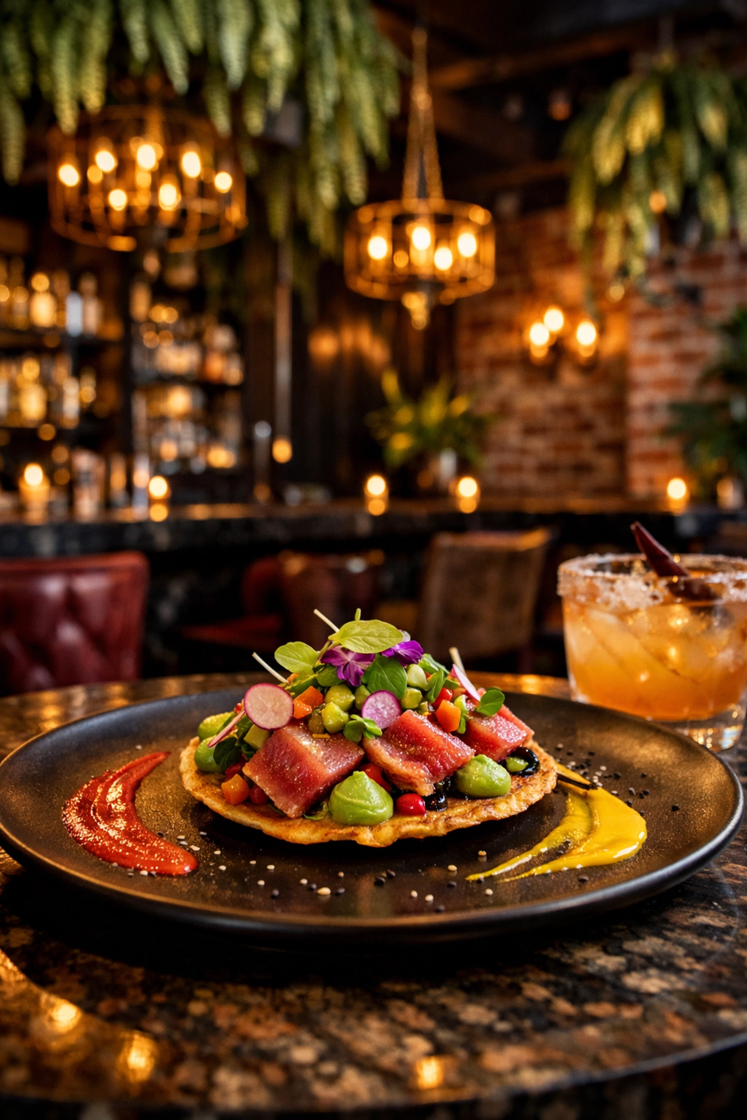 Artistically plated Mexican cuisine at Mama Por Dios, a top date night spot in San Diego's Gaslamp Quarter.