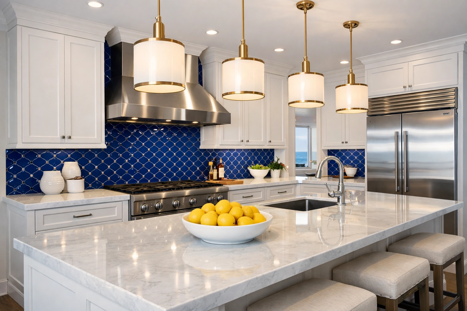 Gleaming coastal kitchen surfaces after a thorough Brewster deep cleaning service.