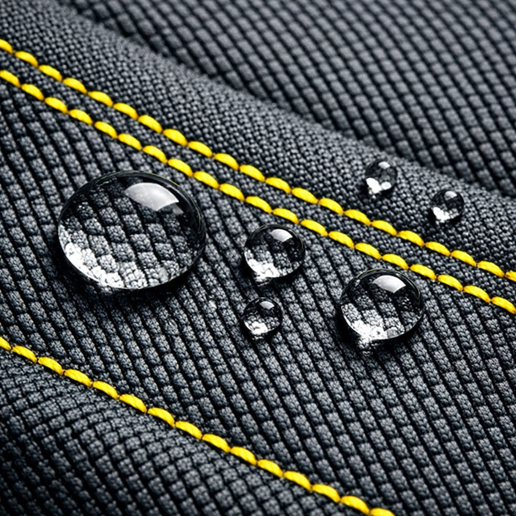 Detailed macro of moisture-wicking performance fabric for custom screen printed t-shirts.