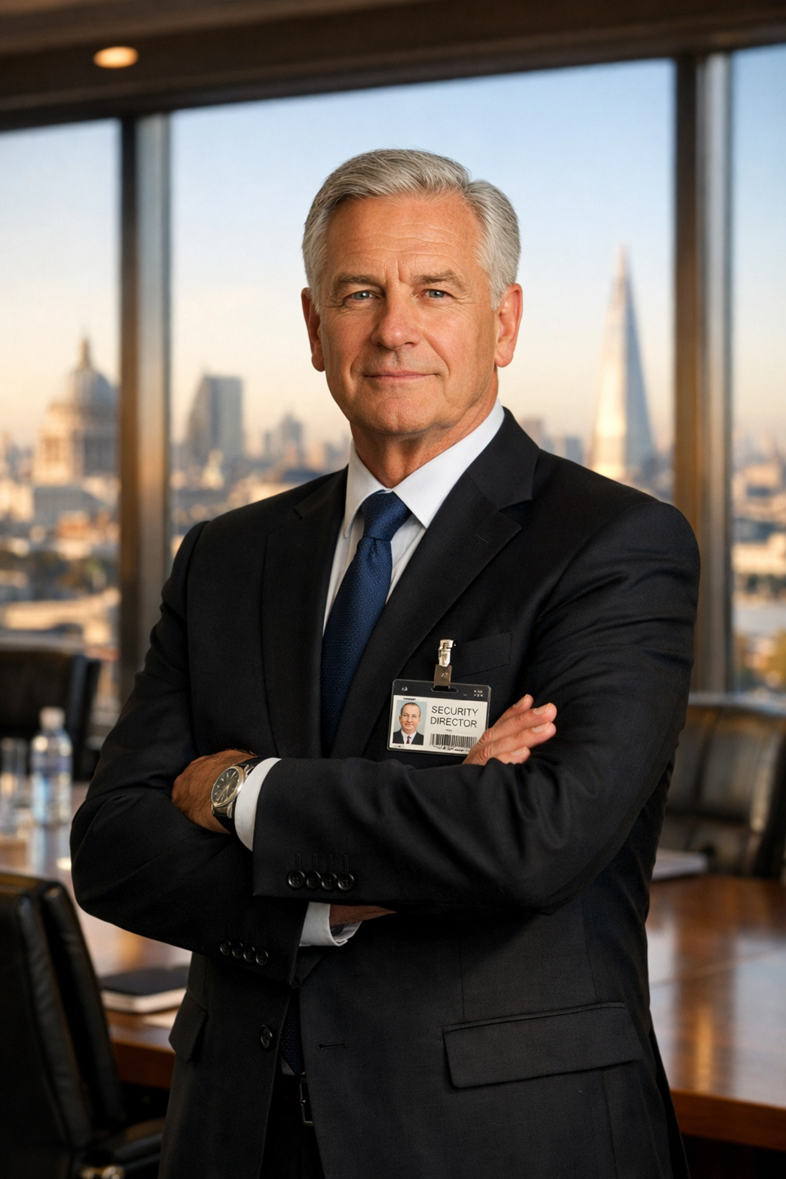 Designated responsible person for security oversight in a modern London corporate office environment.