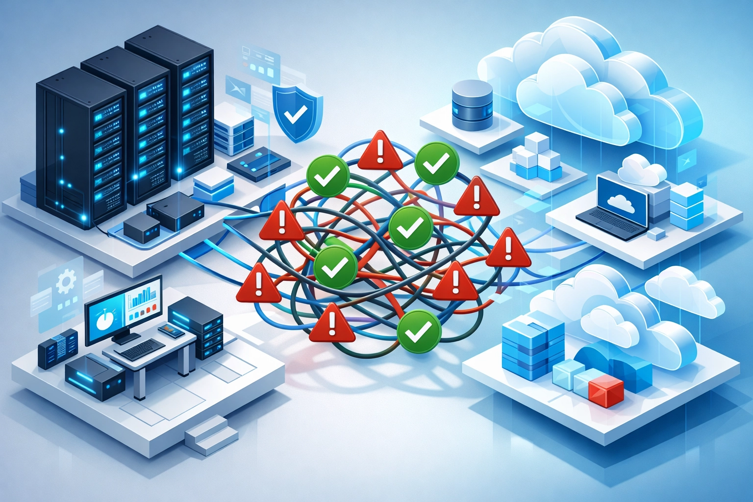 Hybrid cloud environment with ServiceNow license compliance tracking across infrastructure