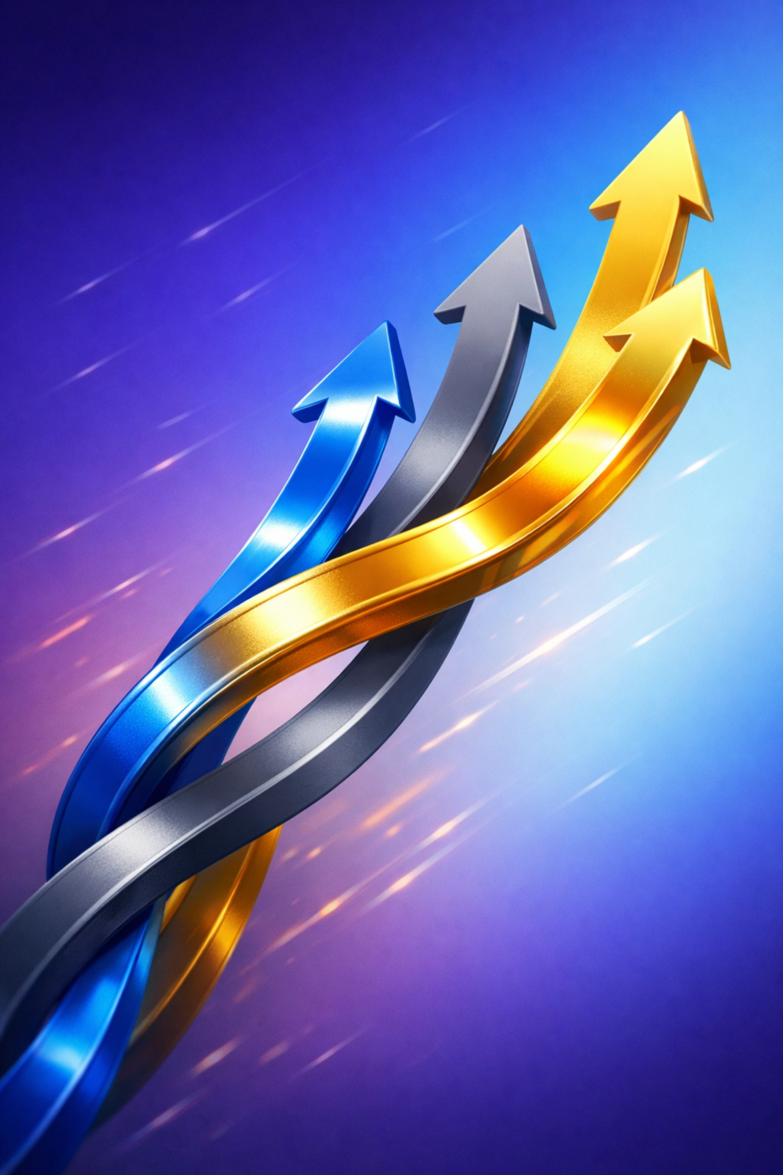 Three asset classes growing independently in diversified portfolio framework