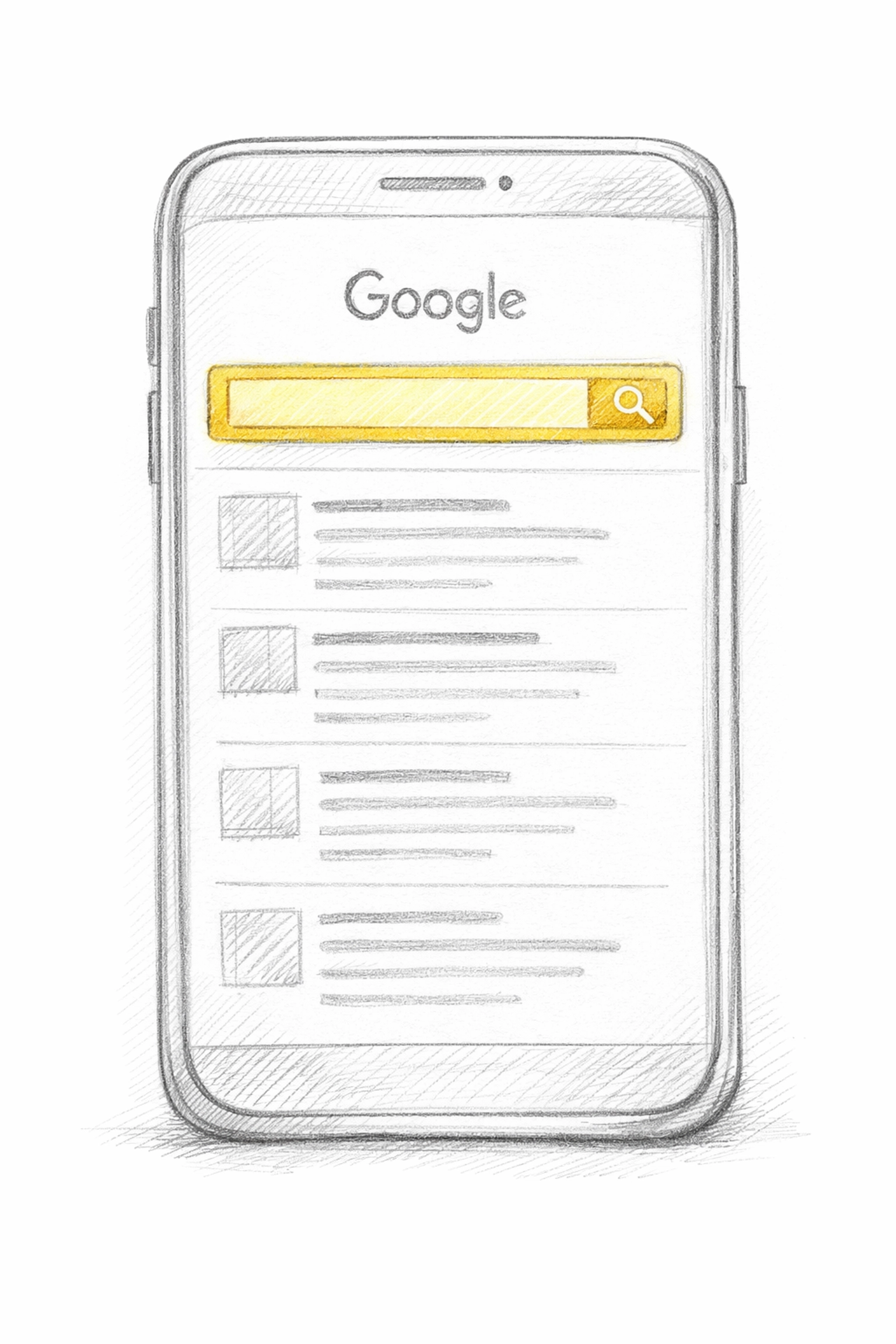 Mobile phone showing Google search for local service business queries