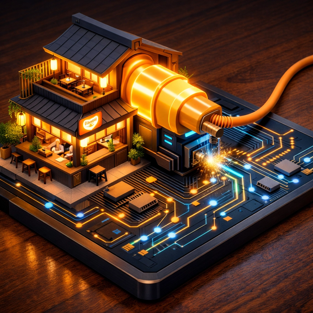 Modern fast-casual restaurant integrating digital tech for automated tip management software scaling.