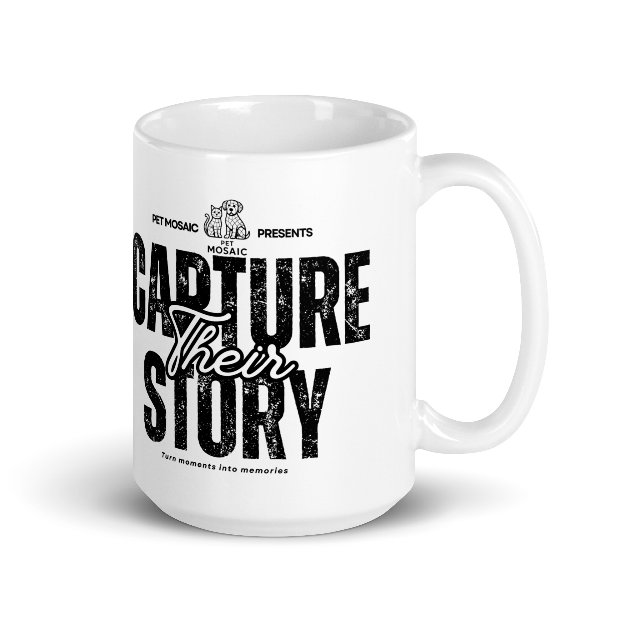 Mug « Capturez leur histoire » – Céramique mosaïque pour animaux de compagnie