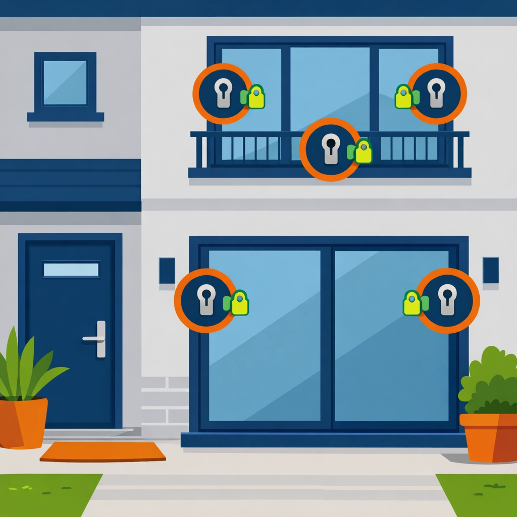 Home exterior showing multiple window locks on ground and first-floor windows in Stroud