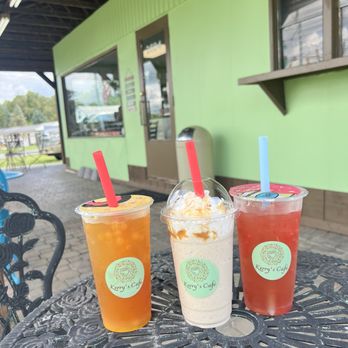 Iced drinks at Kerry's Cafe, Springfield Ohio.