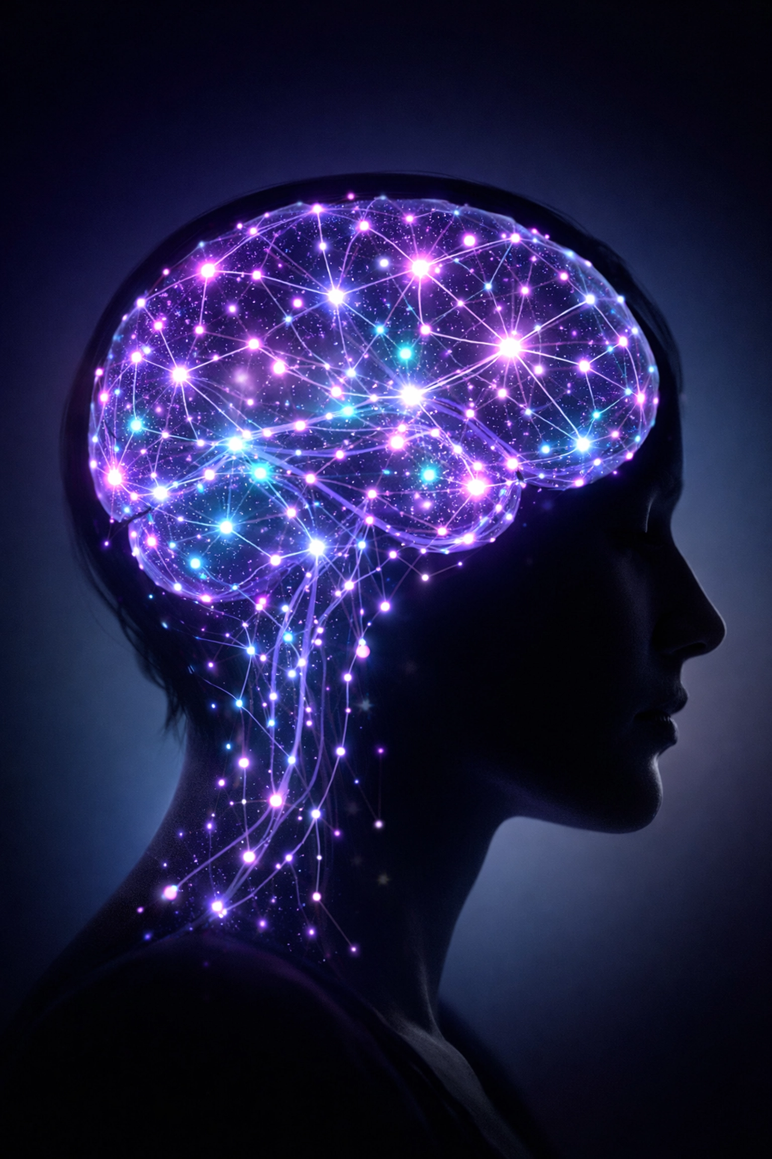 Profile of a glowing brain network representing neurodivergent talent and professional innovation.