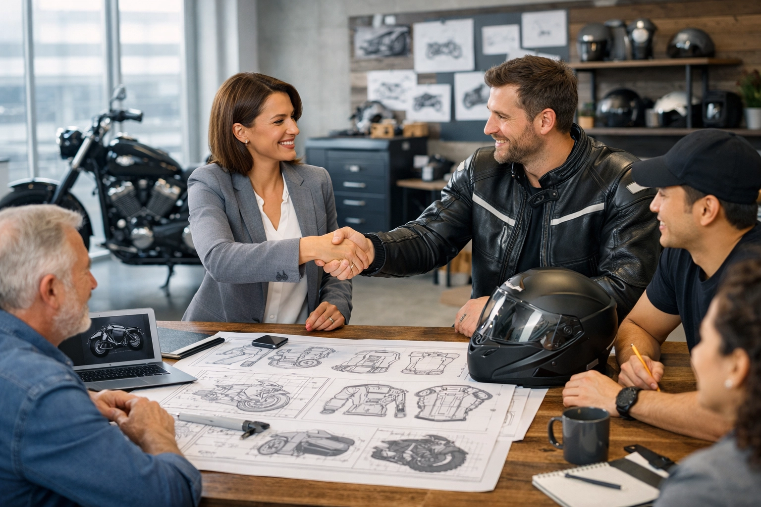 Industry stakeholders and federal agencies collaborating on motorcycle safety initiatives and blueprints.