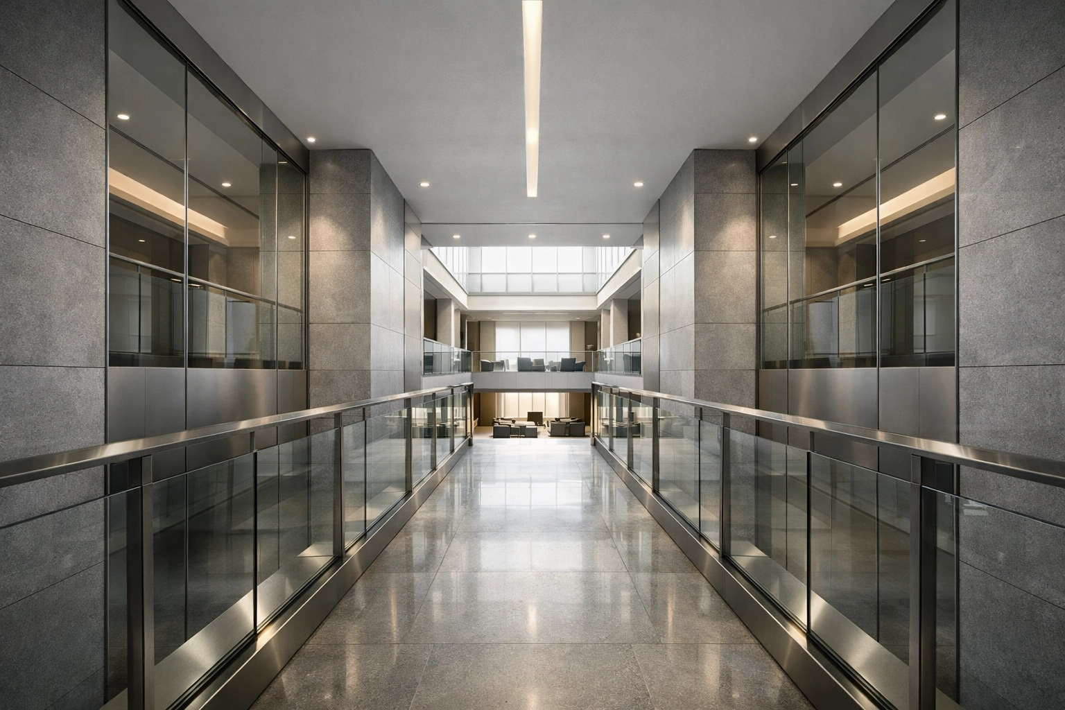 Modern hotel architectural detail representing seamless API integration and AI in hospitality.