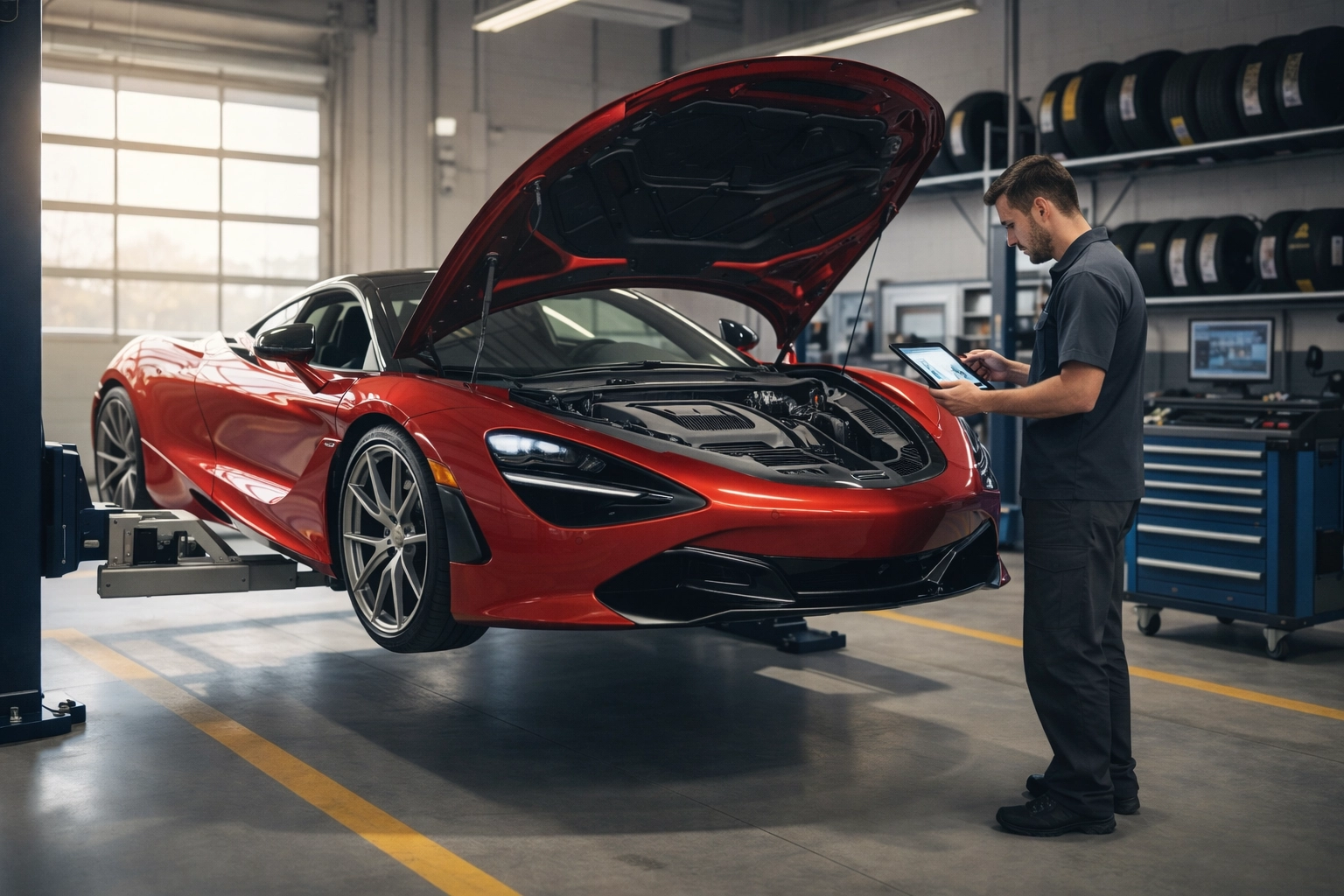 Businesswoman in Auto Repair Shop
