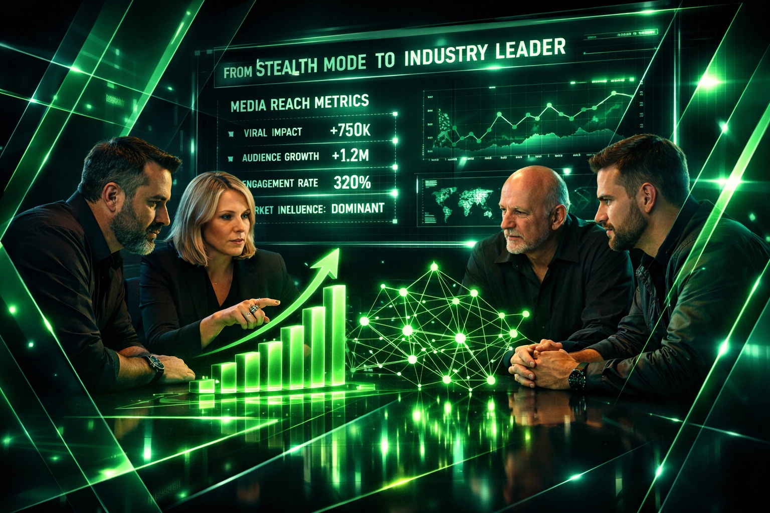 PR agency team using brand narrative strategy and earned media data to build startup authority.