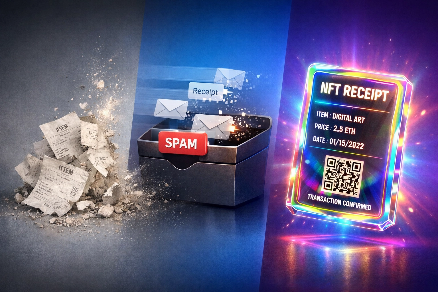 Evolution from paper receipts to NFT blockchain receipts for crypto merchant transactions