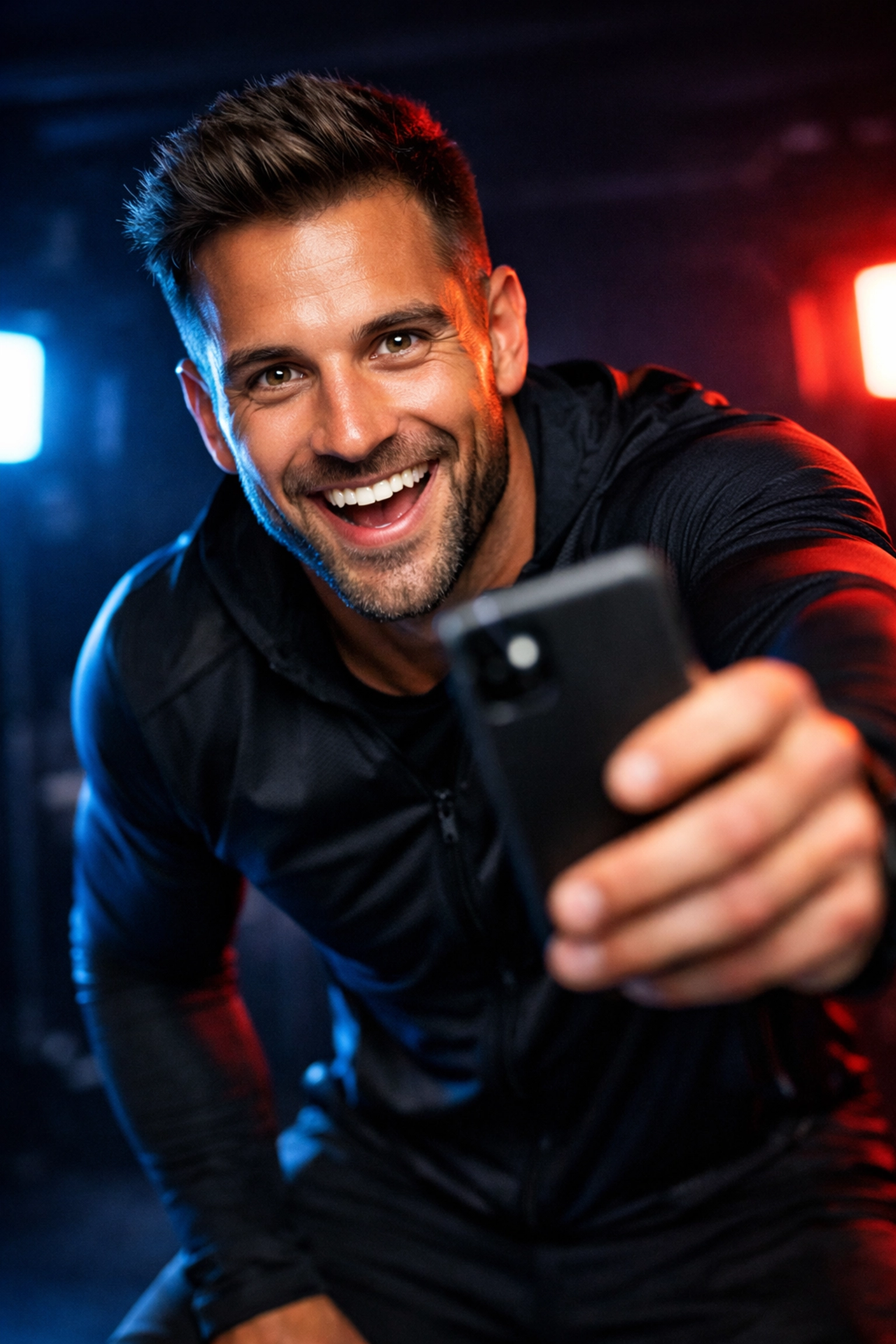 Professional athlete engaging with fans on a live stream for a Name, Image, and Likeness brand campaign.