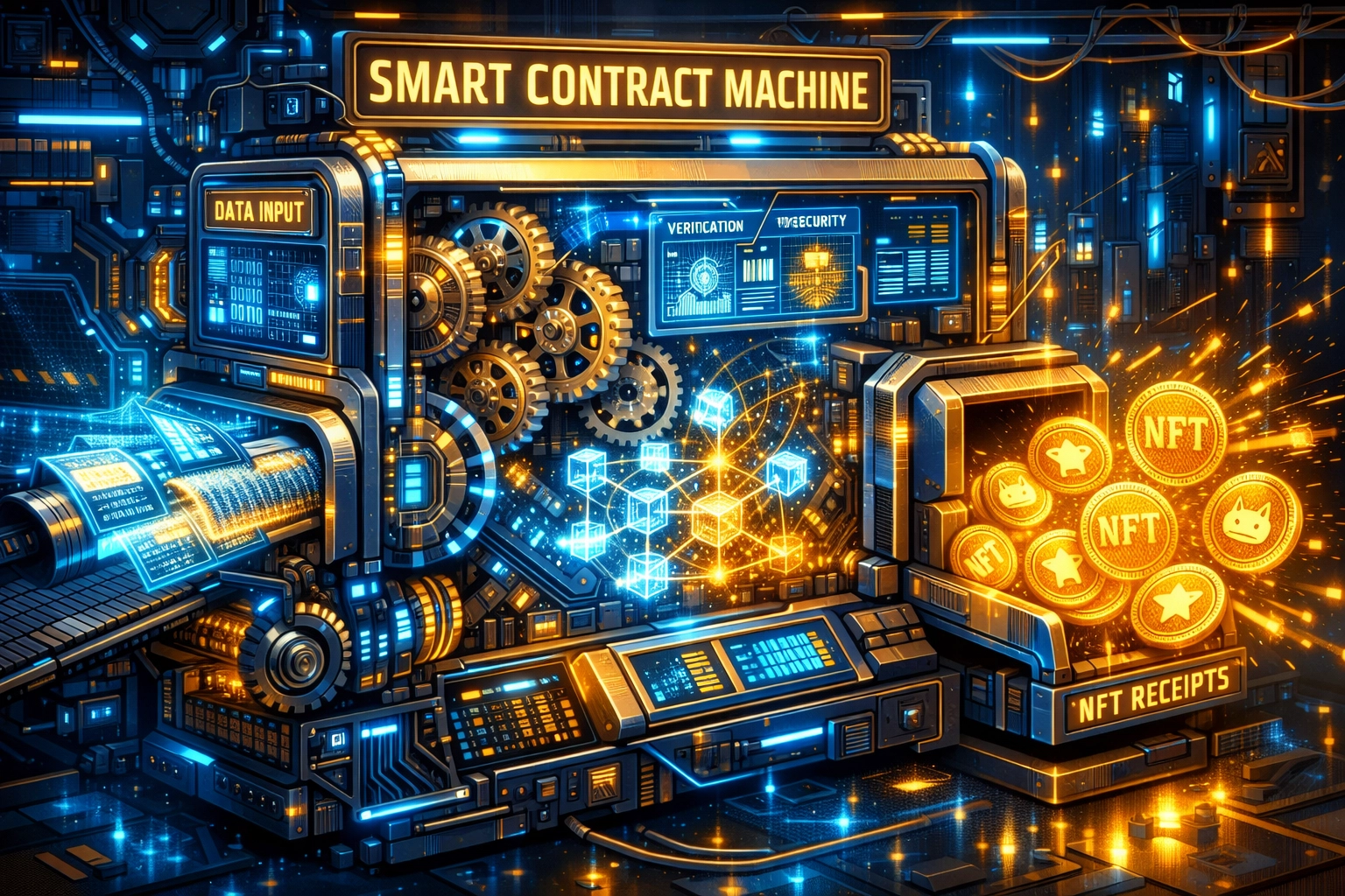 Automated smart contract system processing crypto transactions and generating NFT receipts for merchants