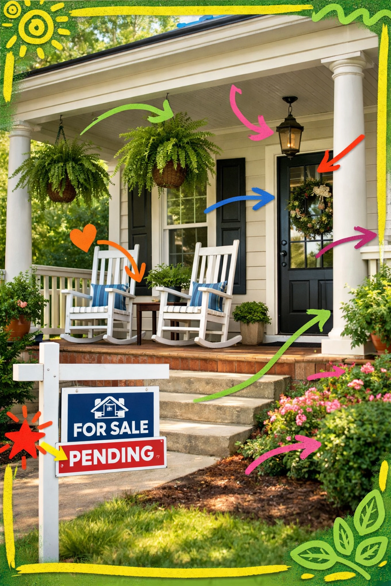 Traditional Acworth home with pending sale sign showing properly priced listing success