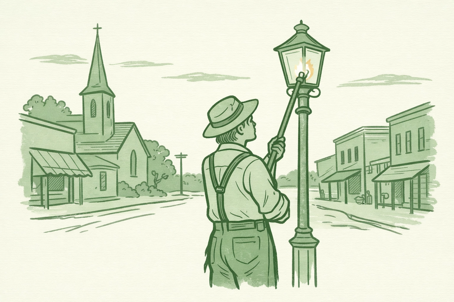 Albert Cashier working as lamplighter in Saunemin, Illinois after Civil War service
