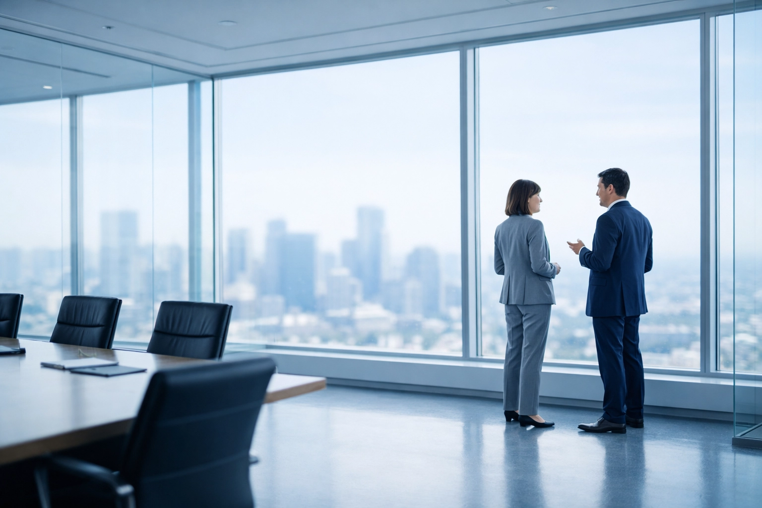 Business professionals collaborating in a modern boardroom to improve cross-functional alignment.