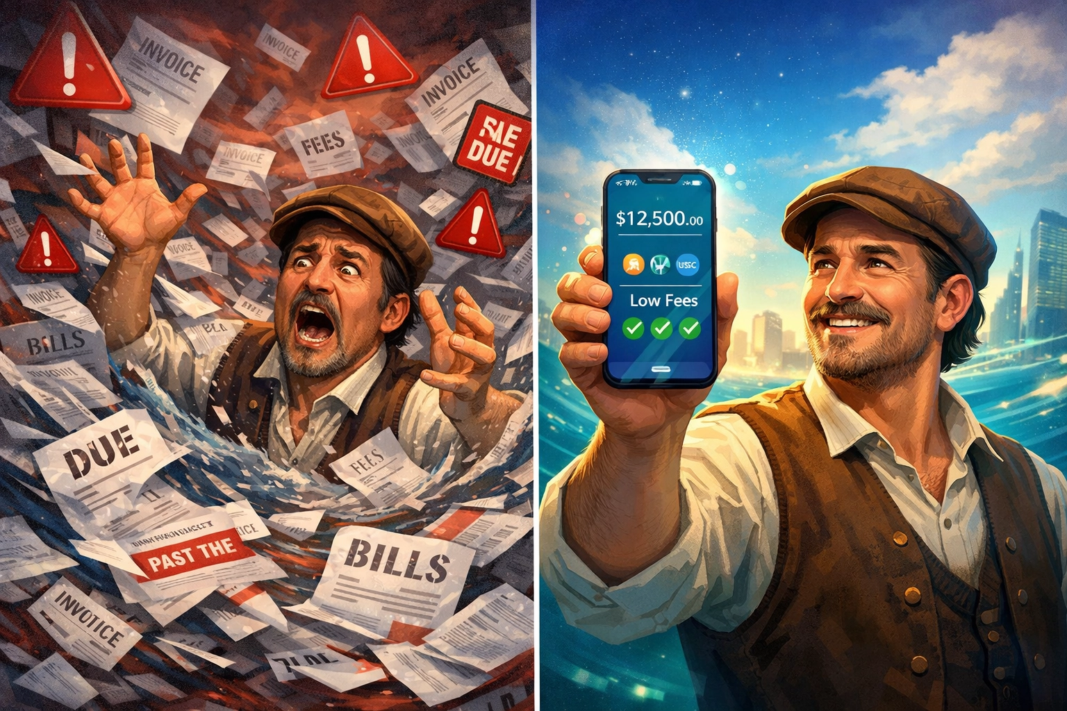 Merchant comparison: traditional payment processor fees versus low-cost crypto receivables payment system