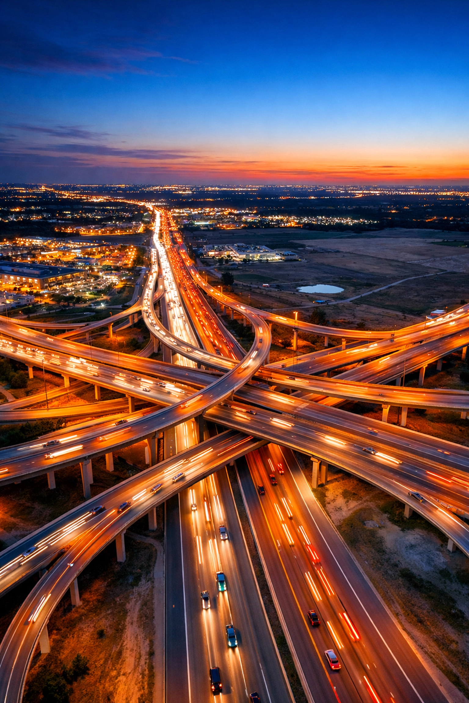 North Texas highway interchange showing road infrastructure and surrounding developable land