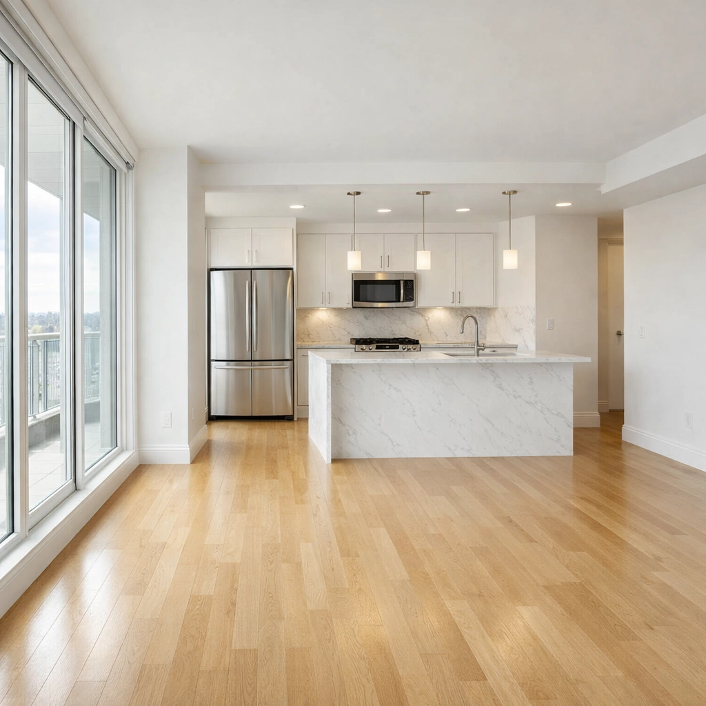 Pristine multifamily apartment interior in Denver showcasing professional property turnover and cleanliness.