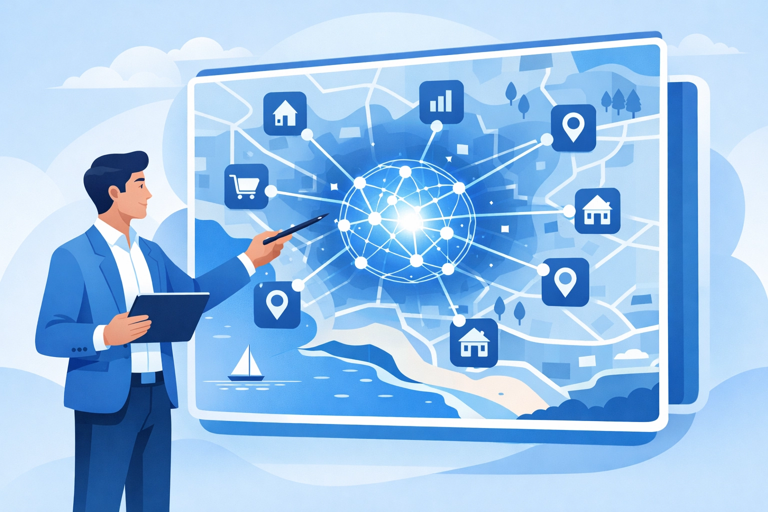 Local SEO services mapping geographic relevance and digital authority across Monmouth County.