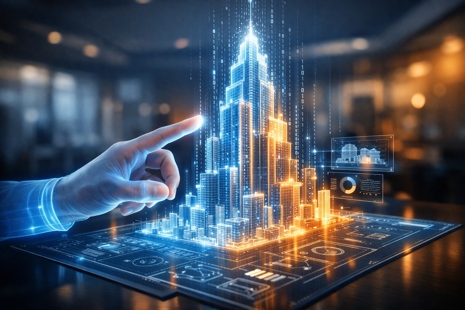 Ein digitaler Architekt erstellt komplexe Meta-Prompts für effiziente KI-Prozesse im Unternehmen.