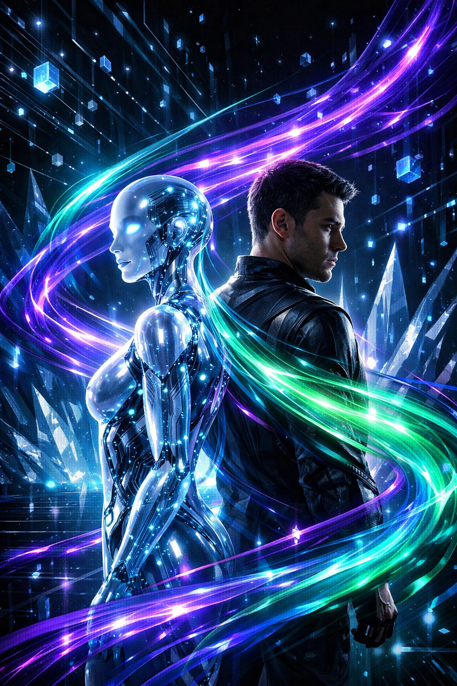 Human and AI collaboration illustrating the power of custom AI solutions and NLP expertise.