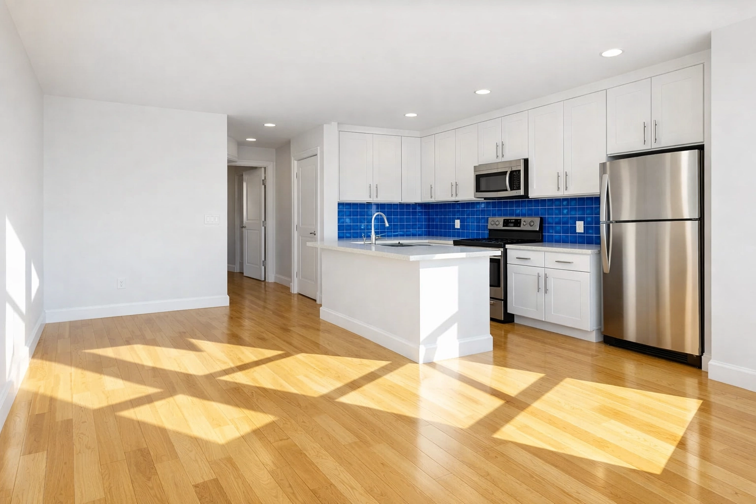 Modern apartment unit with pristine floors after a professional deep cleaning Lowell session.