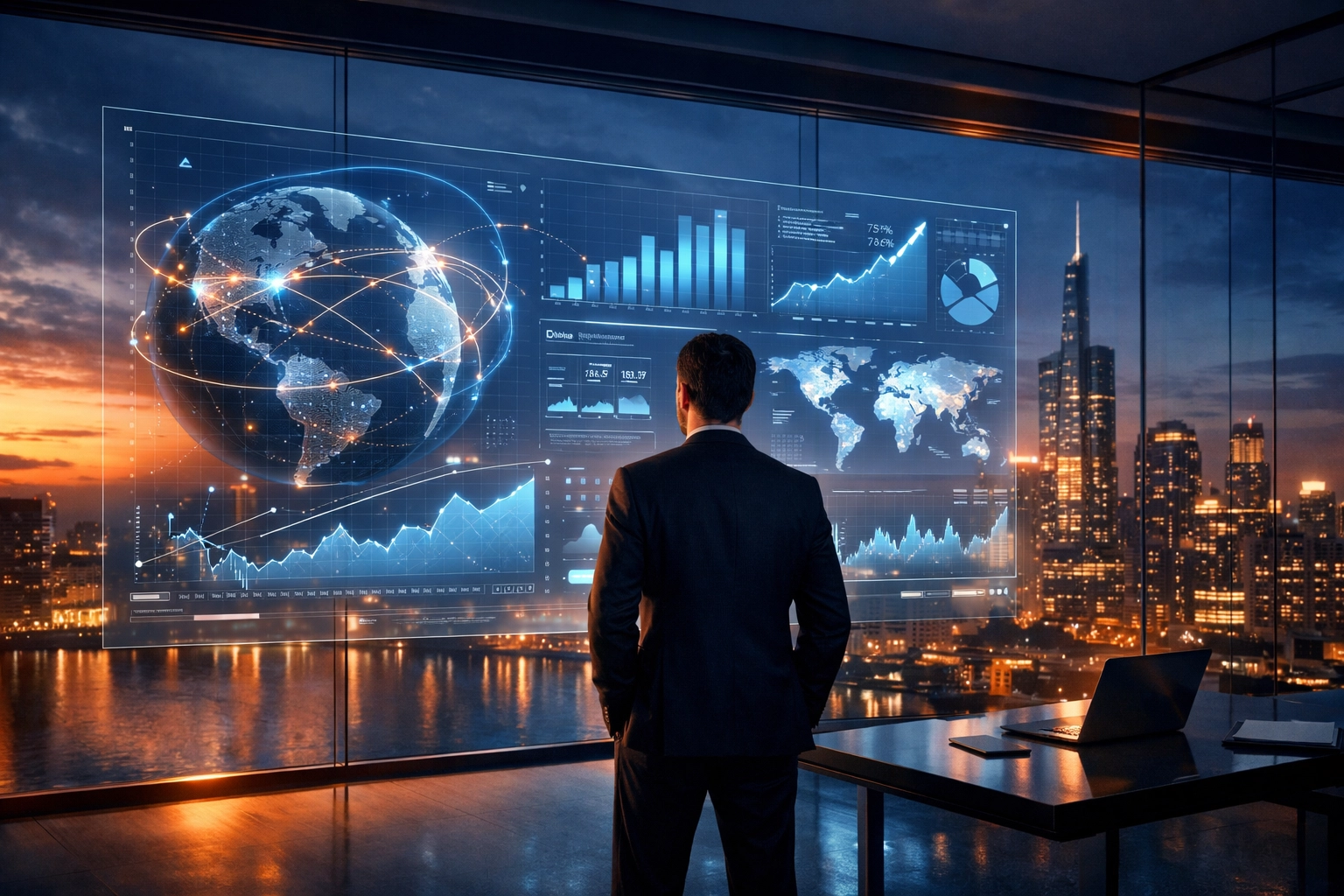 Entrepreneur using a digital dashboard to manage self-custody merchant accounts and global crypto payments.