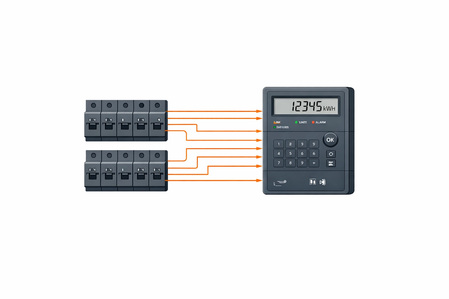 Moderner Sicherungskasten mit smartem Stromzähler für intelligentes Energiemanagement in Wien.