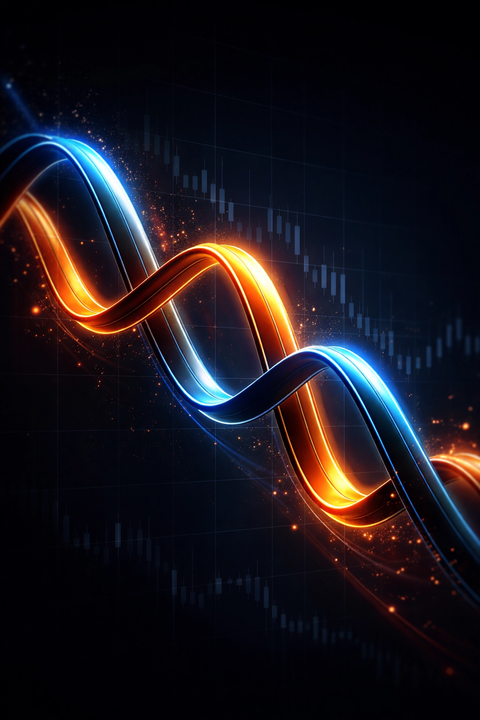 Illustration of stocks and bonds lines moving together downward, highlighting the failure of traditional 60/40 portfolios during inflation.