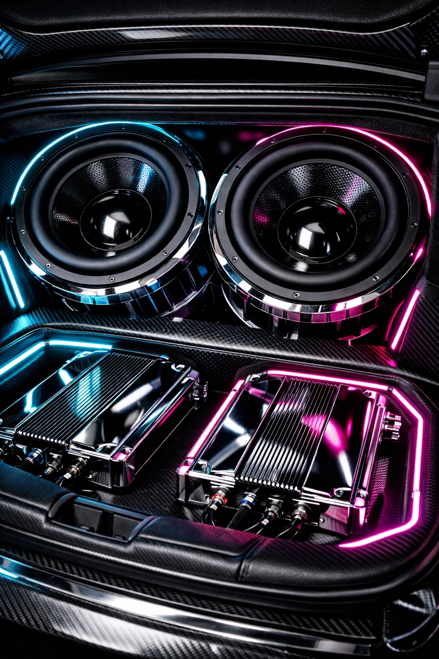 High-performance car audio Chattanooga TN subwoofers and amplifiers installed by Ultimate Sounds.