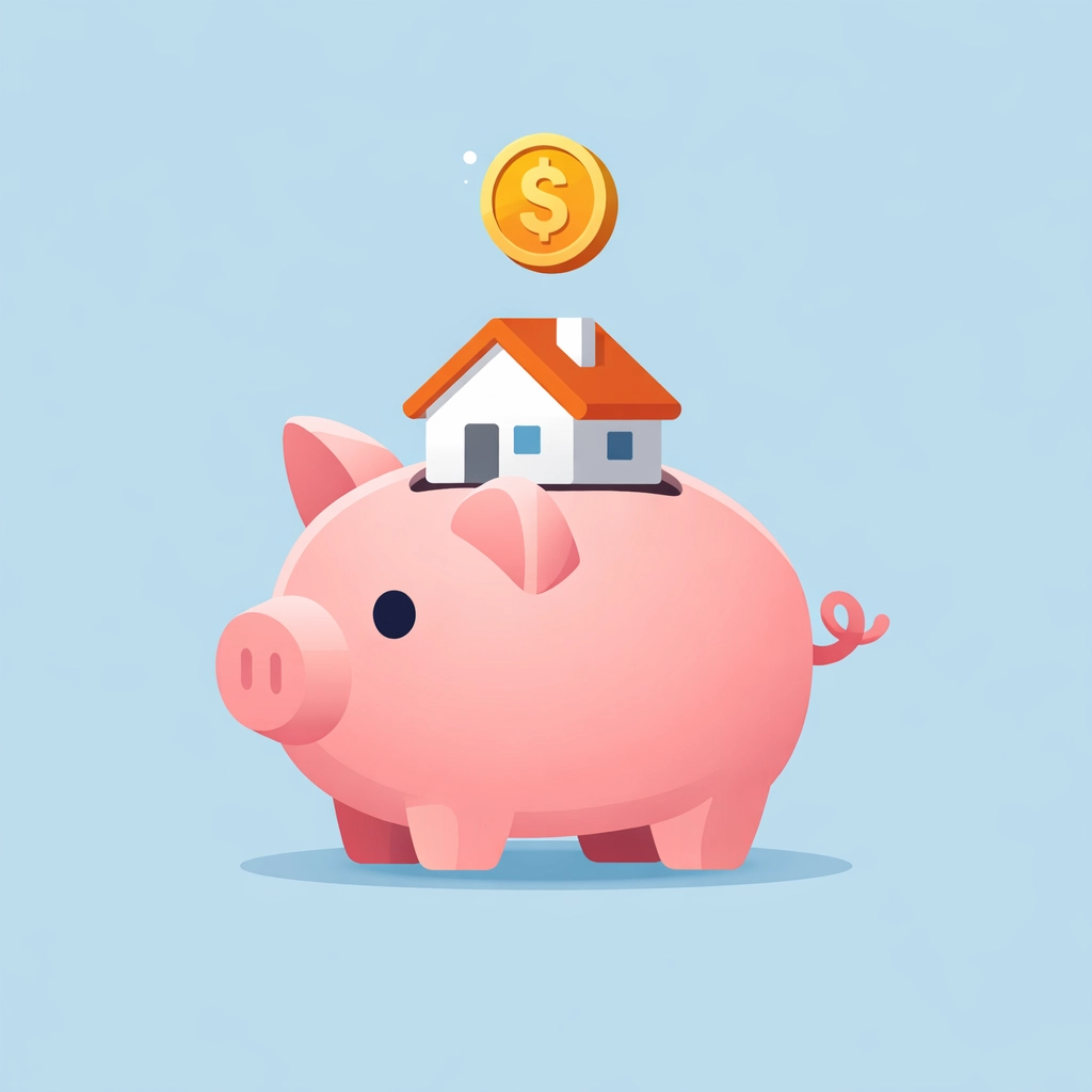 Ahorro constante para el pago inicial al solicitar un crédito para comprar casa.