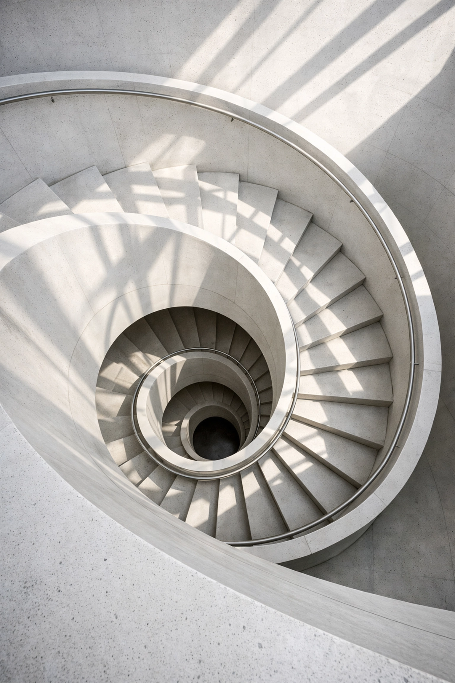 Minimalist spiral staircase demonstrating advanced composition techniques from our photography tutorials.